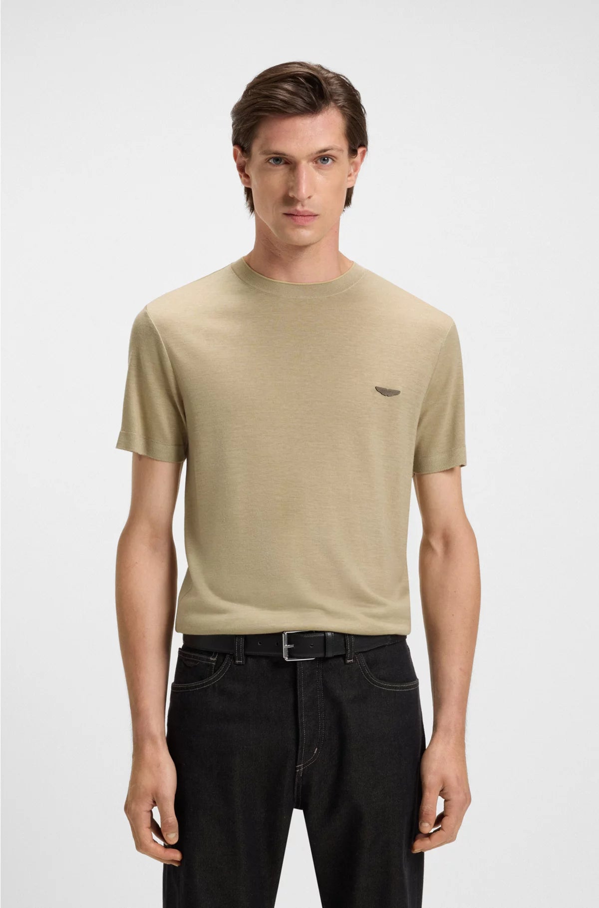T-SHIRT WITH NUBUCK LOGO