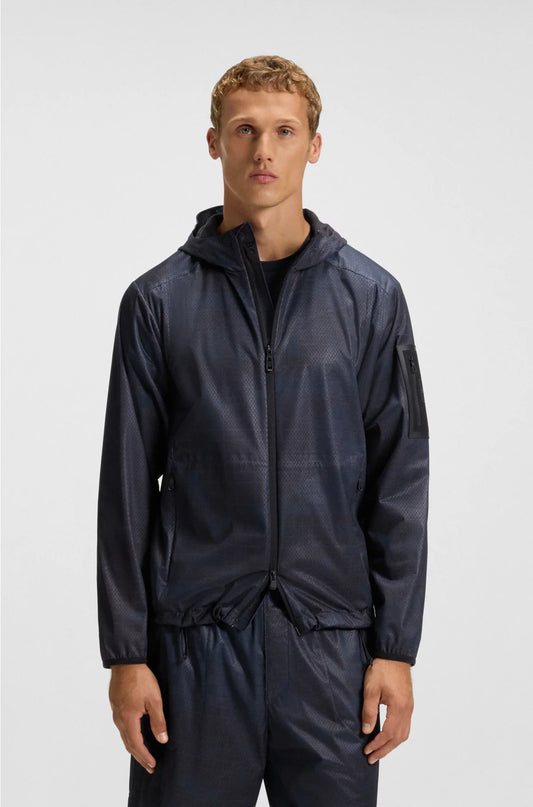 ACTIVE HOODED PARKA JACKET WITH ALL-OVER PRINT